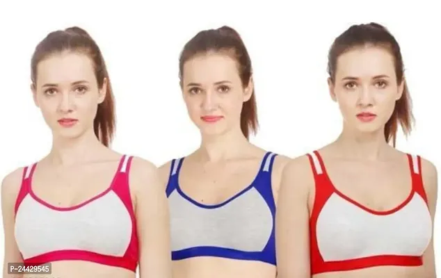 Stylish Cotton Solid Bras For Women- Pack Of 3