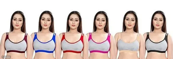 Stylish Cotton Solid Bras For Women- Pack Of 6