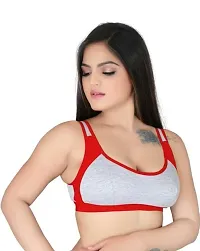 Stylish Red Cotton Solid Bras For Women-thumb2