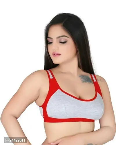 Stylish Red Cotton Solid Bras For Women-thumb3