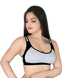 Stylish Black Cotton Solid Bras For Women-thumb2