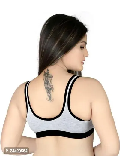 Stylish Black Cotton Solid Bras For Women-thumb2