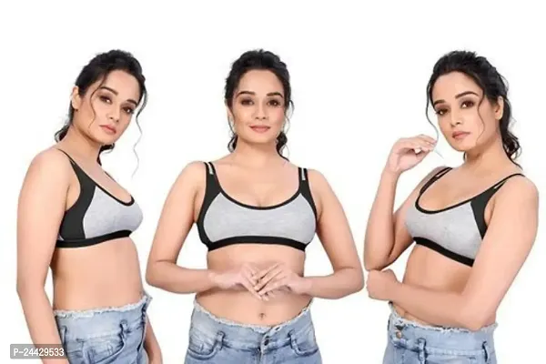 Stylish Cotton Solid Bras For Women- Pack Of 3