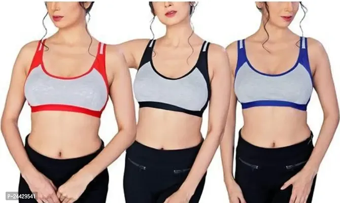 Stylish Cotton Solid Bras For Women- Pack Of 3