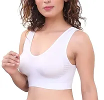 Stylish White Cotton Solid Bras For Women-thumb2