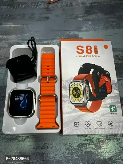 Buy SGG S8 Ultra Series Smart Watch Body Temperature Monitor, Bluetooth  Call Smartwatch (Orange Strap, Free) Online In India At Discounted Prices