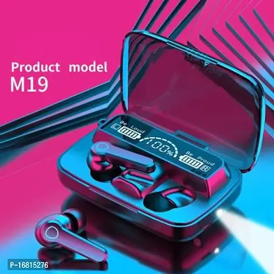 Premium M19 tws bluetooth 5.0 wireless Digital Display 13mm Drivers J2 Bluetooth Headsetnbsp;nbsp;(Black, True Wireless)-thumb0