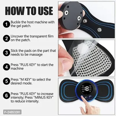 Body Massager, Neck Massager, Mini Massager Butterfly Massager for Shoulder Legs Massage Back Massager with Charging Cable Pain Relief Wireless Electric EMS Massage Rechargeable Portable Automatic Machine-thumb2