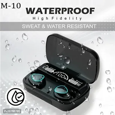 M10 TWS Bluetooth Earbuds Wireless Earbuds Bluetooth Headset with poerbank Bluetooth Headset  (Black, True Wireless)-thumb4