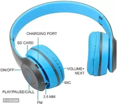 TJT_483A_P47 Wireless Bluetooth Headphones HD Sound Bass Mic SD Card Slot Bluetooth Headsetnbsp;nbsp;-thumb2