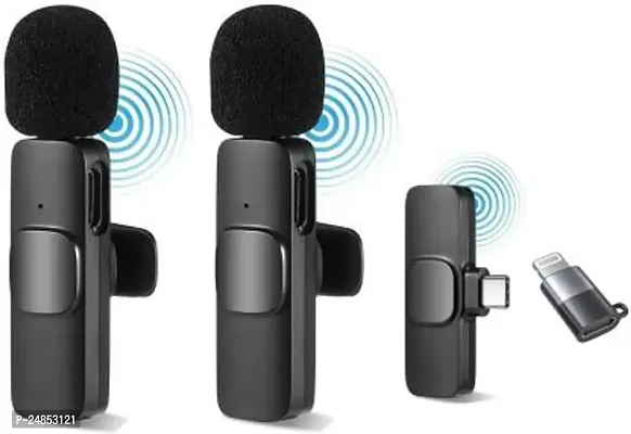 K9 Dual Wireless Lapel Mic compatible with Type C  Ios ports