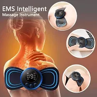 Mini Massager, Portable Massager, Reusable EMS Bioelectric Acupoints Pain Relief Massager  (Black)-thumb1