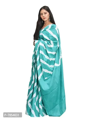 Crafts Moda Hand block printed Blue Cotton Saree For Women With Unstitched Blouse Piece-thumb0