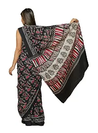 Radhika Handicrafts Women's Cotton Mulmul Hand Block Printed Saree With Blouse Piece_ SH-1043-thumb1