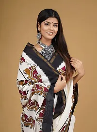 Radhika Handicrafts Women's Mulmul Cotton Hand Block Printed With Zari Border Saree With Blouse Piece_ RH-0994-thumb1