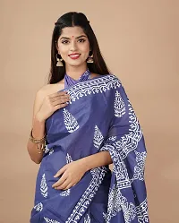 Radhika Handicrafts Women's Cotton Mulmul Hand Block Printed Saree With Blouse Piece_ SH-1010-thumb1