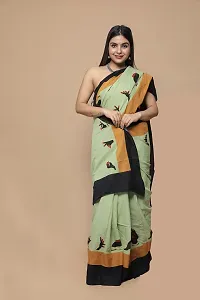 Radhika Handicrafts Women's Cotton Mulmul Hand Block Printed Saree With Blouse Piece_ SH-1063-thumb2