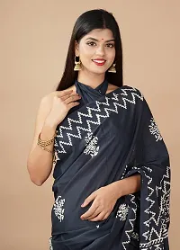 Radhika Handicrafts Women's Cotton Mulmul Hand Block Printed Saree With Blouse Piece_ SH-0999-thumb1