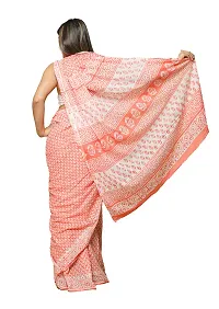 Radhika Handicrafts Women's Cotton Mulmul Hand Block Printed Saree With Blouse Piece_ SH-1033-thumb1