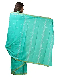 Radhika Handicrafts Women's Mulmul Cotton Hand Block Printed With Zari Border Saree With Blouse Piece_ RH-0984-thumb2