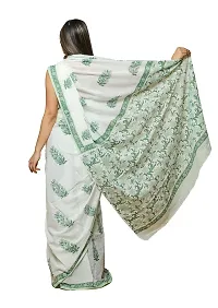 Radhika Handicrafts Women's Cotton Mulmul Hand Block Printed Saree With Blouse Piece_ SH-1020-thumb1