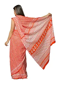 Radhika Handicrafts Women's Cotton Mulmul Hand Block Printed Saree With Blouse Piece_ SH-1037-thumb1