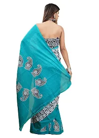 Radhika Handicrafts Women's Mulmul Cotton Hand Block Floral Printed Saree With Blouse Piece_ RH-0953-thumb2