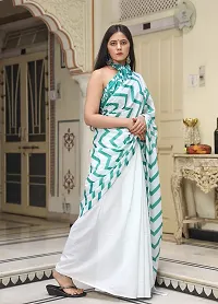 Radhika Handicrafts Women's Hand block Ikat Batik Sanganeri Jaipuri Printed Cotton Mulmul Fabric Saree With Blouse Piece_THB-013_Rama Green-thumb3