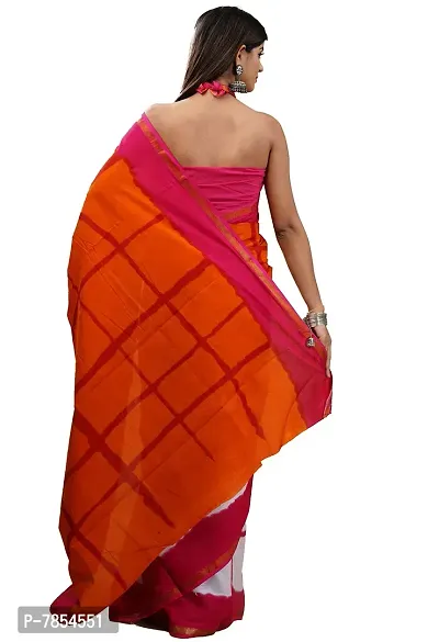 Radhika Handicrafts Women's Mulmul Cotton Hand Block Printed With Zari Border Saree With Blouse Piece_ RH-0998-thumb3