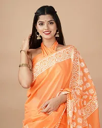 Radhika Handicrafts Women's Cotton Mulmul Hand Block Printed Saree With Blouse Piece_ SH-1013-thumb1