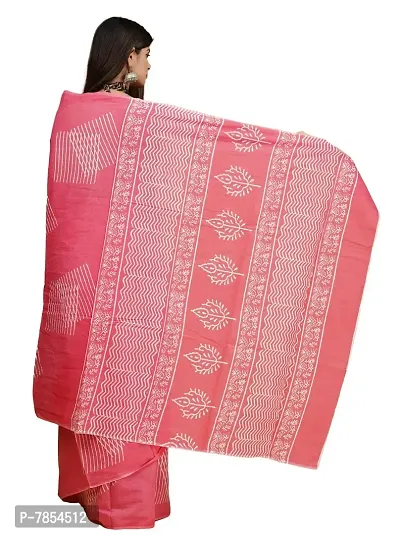 Radhika Handicrafts Women's Mulmul Cotton Hand Block Printed Saree With Blouse Piece_ RH-0967-thumb3