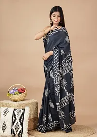 Radhika Handicrafts Women's Cotton Mulmul Hand Block Printed Saree With Blouse Piece_ SH-0999-thumb4