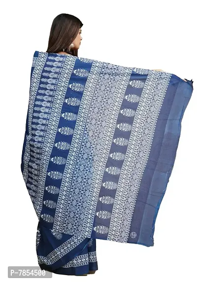 Radhika Handicrafts Women's Mulmul Cotton Hand Block Printed Saree With Blouse Piece_ RH-0962-thumb3