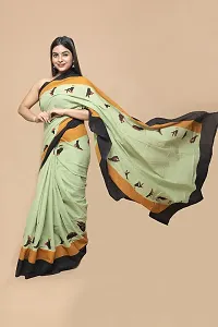 Radhika Handicrafts Women's Cotton Mulmul Hand Block Printed Saree With Blouse Piece_ SH-1063-thumb4