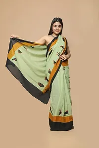 Radhika Handicrafts Women's Cotton Mulmul Hand Block Printed Saree With Blouse Piece_ SH-1063-thumb3