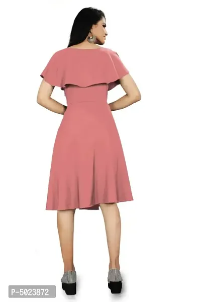 Trendy Beautiful American Crepe Knee Length Dress-thumb3