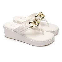 CHAIN-LINK DETAIL CUSHIONED PLATFORM SANDAL FOR WOMEN - WHITE-thumb2