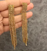 Rhinestone Tassel Dangle Earring - GOLD-thumb1