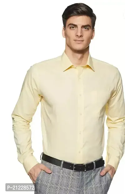 Men Slim Fit Solid Formal Shirt-thumb0