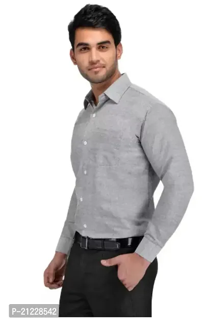 Men Slim Fit Solid Formal Shirt-thumb0