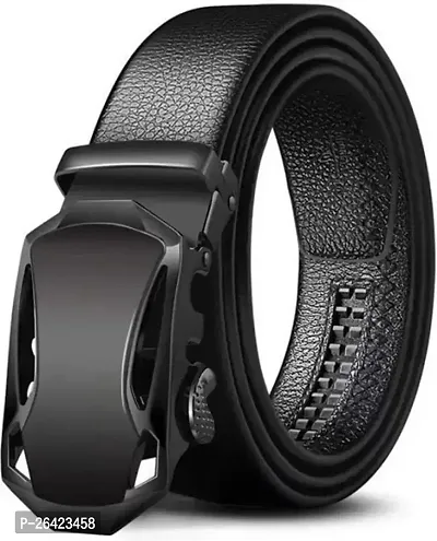 Stylish Black Synthetic Leather Solid Belts For Men-thumb0