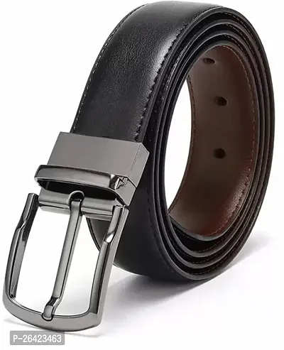 Stylish Black Synthetic Leather Solid Belts For Men-thumb0