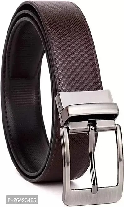 Stylish Brown Synthetic Leather Solid Belts For Men