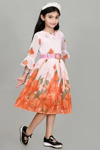 SK J.J DRESSES Girl's Chiffon Casual and Comfortable Below Knee Gown Dress for Kids-thumb4