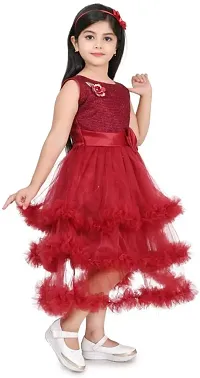 SK J.J DRESSES Girl's Net Casual and Comfortable Calf Length Gown Dress for Kids-thumb3