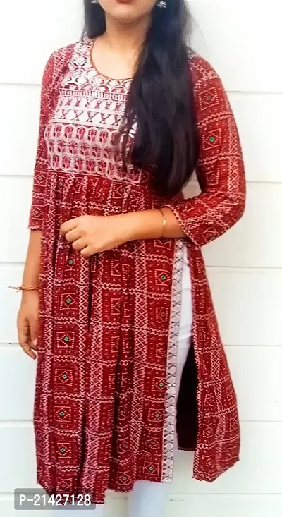 Stylish Straight Cotton Stitched Kurti For Women