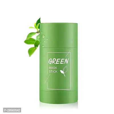 Green Tea Cleansing Mask Stick for Face | For Blackheads Whiteheads Oil Control  Anti-Acne | Green Mask Stick for Men and Women-thumb0