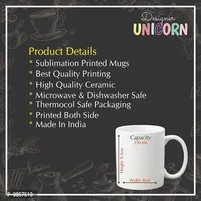 Designer Unicorn Printed Ceramic Coffee Mug You are not 60, You are 18 with 42 Year of Experience Gift for 60th Birthday (White)-thumb5