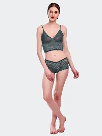 Comfortable Green Lace Combo Bra And Panty For Women-thumb2