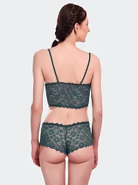 Comfortable Green Lace Combo Bra And Panty For Women-thumb3